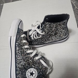 Converse Black Glitter High-Top Sneakers